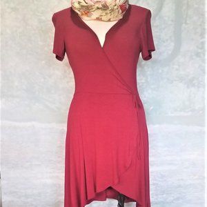 Jersey Knit Red Dress Size Med.